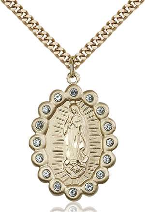 2010FAGF/24G <br/>Gold Filled O/L of Guadalupe Pendant