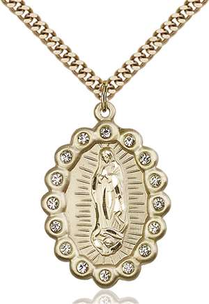 2010FCGF/24G <br/>Gold Filled O/L of Guadalupe Pendant