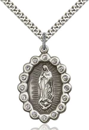 2010FCSS/24S <br/>Sterling Silver O/L of Guadalupe Pendant
