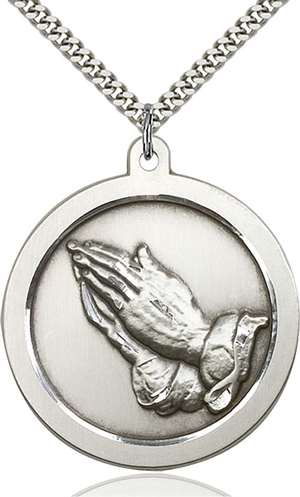2031SS/24S <br/>Sterling Silver Praying Hand Pendant