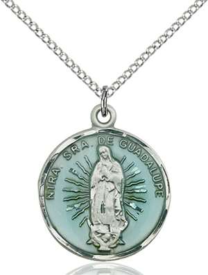 2075ESS/18SS <br/>Sterling Silver O/L of Guadalupe Pendant