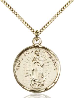 2075GF/18GF <br/>Gold Filled O/L of Guadalupe Pendant
