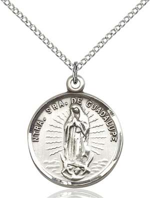 2075SS/18SS <br/>Sterling Silver O/L of Guadalupe Pendant