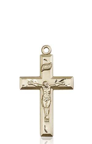 2186KT <br/>14kt Gold Crucifix Medal