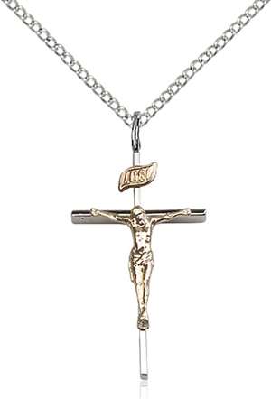 2235GF/SS/18SS <br/>Two-Tone GF/SS Crucifix Pendant