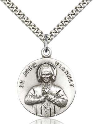 2279SS/24S <br/>Sterling Silver St. John Vianney Pendant