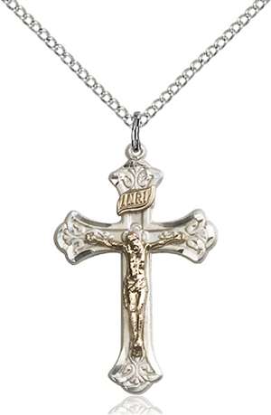 2622GF/SS/18SS <br/>Two-Tone GF/SS Crucifix Pendant