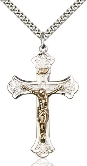 2642GF/SS/24S <br/>Two-Tone GF/SS Crucifix Pendant