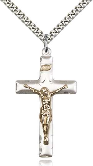 2644GF/SS/24S <br/>Two-Tone GF/SS Crucifix Pendant