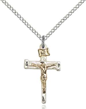 2672GF/SS/18SS <br/>Two-Tone GF/SS Nail Crucifix Pendant