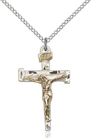 2673GF/SS/18SS <br/>Two-Tone GF/SS Nail Crucifix Pendant