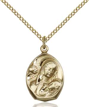 3000GF/18GF <br/>Gold Filled Madonna & Child Pendant