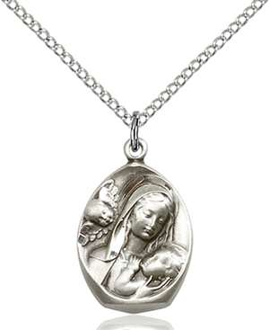 3000SS/18SS <br/>Sterling Silver Madonna & Child Pendant