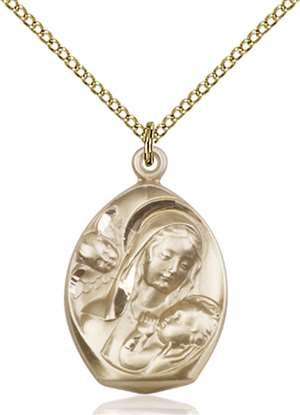 3001GF/18GF <br/>Gold Filled Madonna & Child Pendant