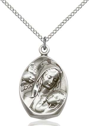 3001SS/18SS <br/>Sterling Silver Madonna & Child Pendant