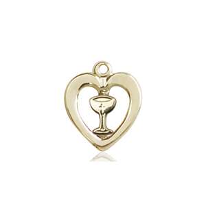 3148KT/KT <br/>14kt Gold Heart / Chalice Medal