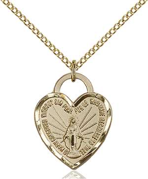 3201GF/18GF <br/>Gold Filled Miraculous Heart Pendant