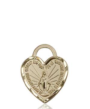 3201KT <br/>14kt Gold Miraculous Heart Medal