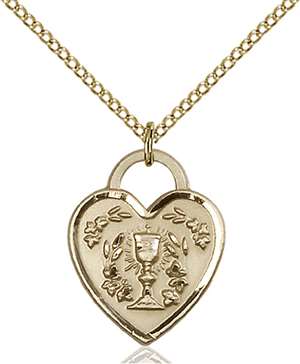 3204GF/18GF <br/>Gold Filled Communion Heart Pendant