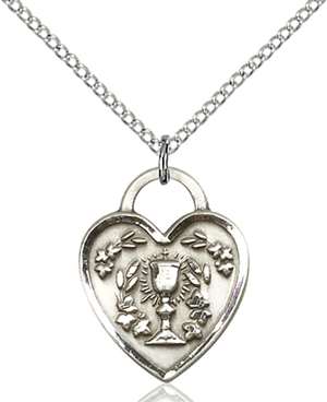 3204SS/18SS <br/>Sterling Silver Communion Heart Pendant