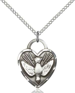 3205SS/18SS <br/>Sterling Silver Confirmation Heart Pendant