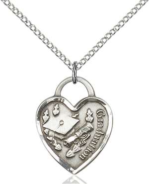 3206SS/18SS <br/>Sterling Silver Graduation Heart Pendant