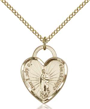 3209GF/18GF <br/>Gold Filled O/L of Guadalupe Heart Pendant
