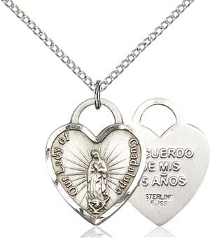3209SS/18SS <br/>Sterling Silver O/L of Guadalupe Heart Pendant