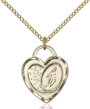 3212GF/18GF <br/>Gold Filled Miraculous Heart Pendant