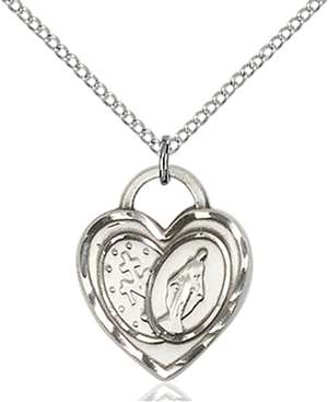 3212SS/18SS <br/>Sterling Silver Miraculous Heart Pendant
