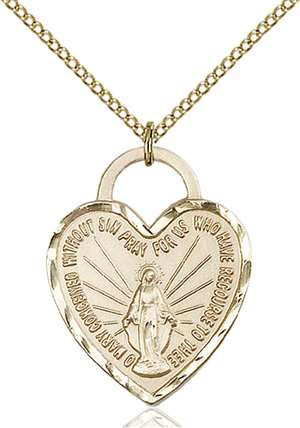 3301GF/18GF <br/>Gold Filled Miraculous Heart Pendant