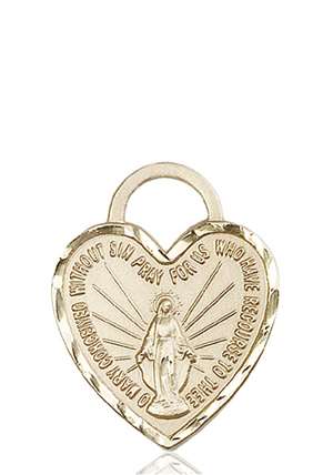 3301KT <br/>14kt Gold Miraculous Heart Medal