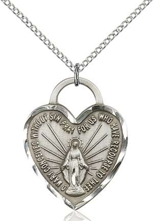 3301SS/18SS <br/>Sterling Silver Miraculous Heart Pendant
