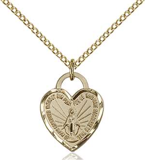 3401GF/18GF <br/>Gold Filled Miraculous Heart Pendant