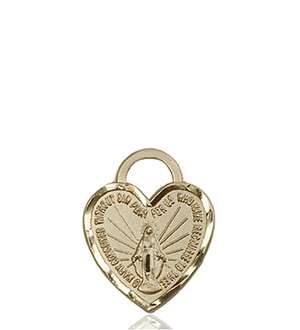3401KT <br/>14kt Gold Miraculous Heart Medal