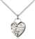 3402SS/18SS <br/>Sterling Silver Guardian Angel Heart Pendant