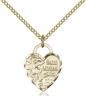 3403GF/18GF <br/>Gold Filled St. Michael Heart Pendant