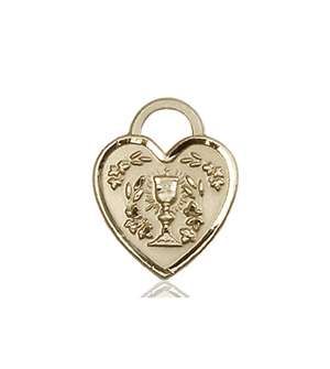 3404KT <br/>14kt Gold Communion Heart Medal