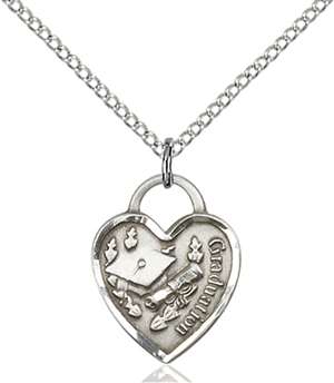 3406SS/18SS <br/>Sterling Silver Graduation Heart Pendant