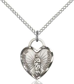 3408SS/18SS <br/>Sterling Silver O/L of Guadalupe Heart Pendant