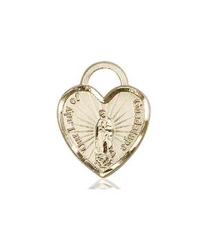 3409KT <br/>14kt Gold O/L of Guadalupe Heart Medal