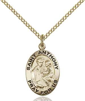 3981GF/18GF <br/>Gold Filled St. Anthony of Padua Pendant