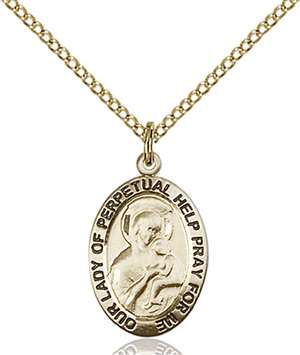 3982GF/18GF <br/>Gold Filled O/L of Perpetual Help Pendant