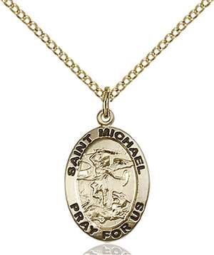 3987GF/18GF <br/>Gold Filled St. Michael the Archangel Pendant
