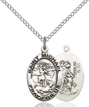 3987SS/18SS <br/>Sterling Silver St. Michael the Archangel Pendant