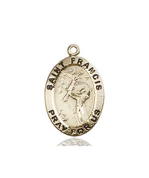 3989KT <br/>14kt Gold St. Francis of Assisi Medal