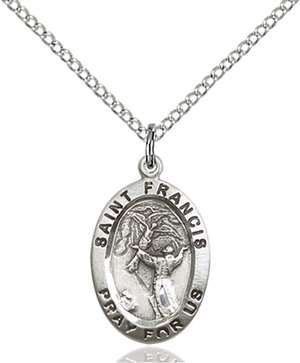 3989SS/18SS <br/>Sterling Silver St. Francis of Assisi Pendant