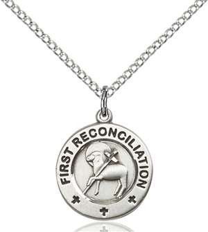 4008SS/18SS <br/>Sterling Silver First Reconciliation / Penance Pendant