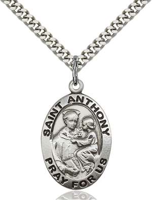 4021SS/24S <br/>Sterling Silver St. Anthony of Padua Pendant