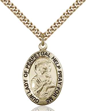4022GF/24G <br/>Gold Filled O/L of Perpetual Help Pendant